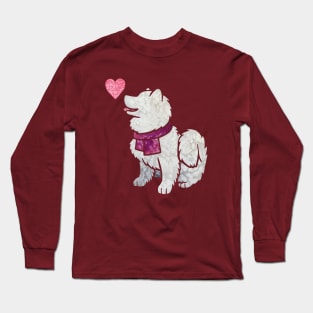 Watercolour Samoyed dog Long Sleeve T-Shirt